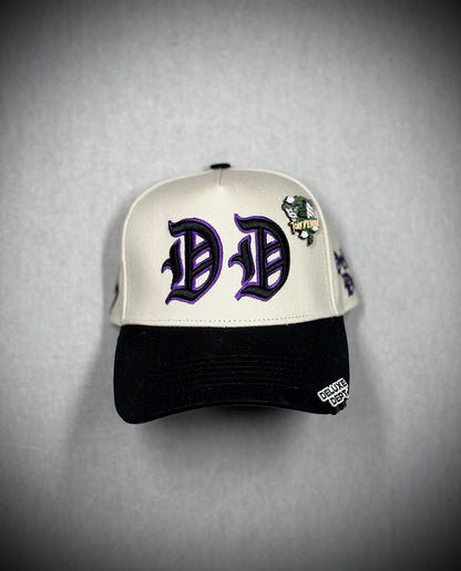 Beige with purple Snapback cap