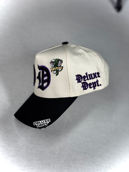 Beige with purple Snapback cap