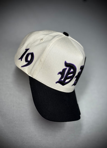 Beige with purple Snapback cap